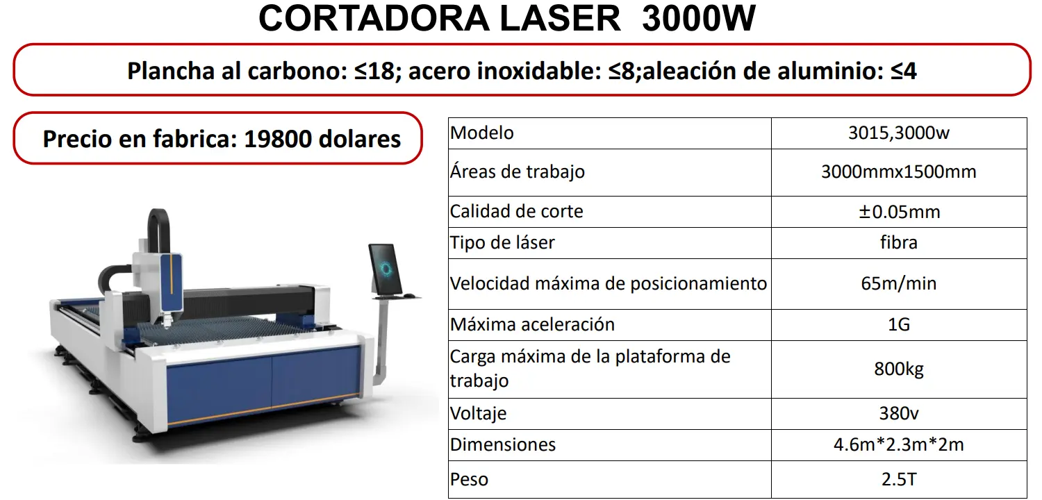 cortadora laser 3000W