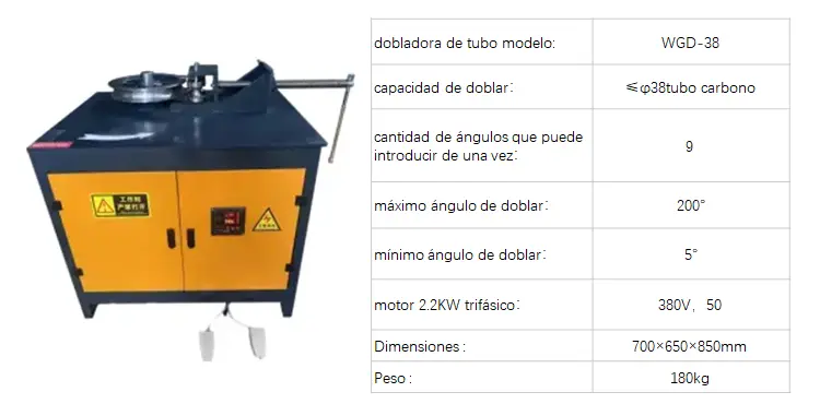  Dobladora de Tubos Eléctrica WGD-38