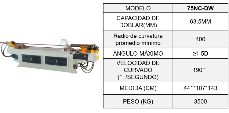 Dobladora De Tubos 75NC-DW