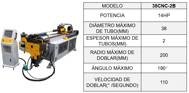 Dobladora De Tubos 38CNC-2B