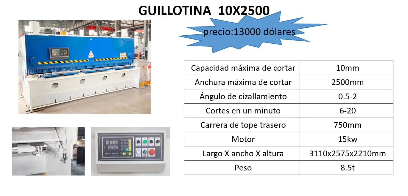 Cizalla guillotina 10x2500
