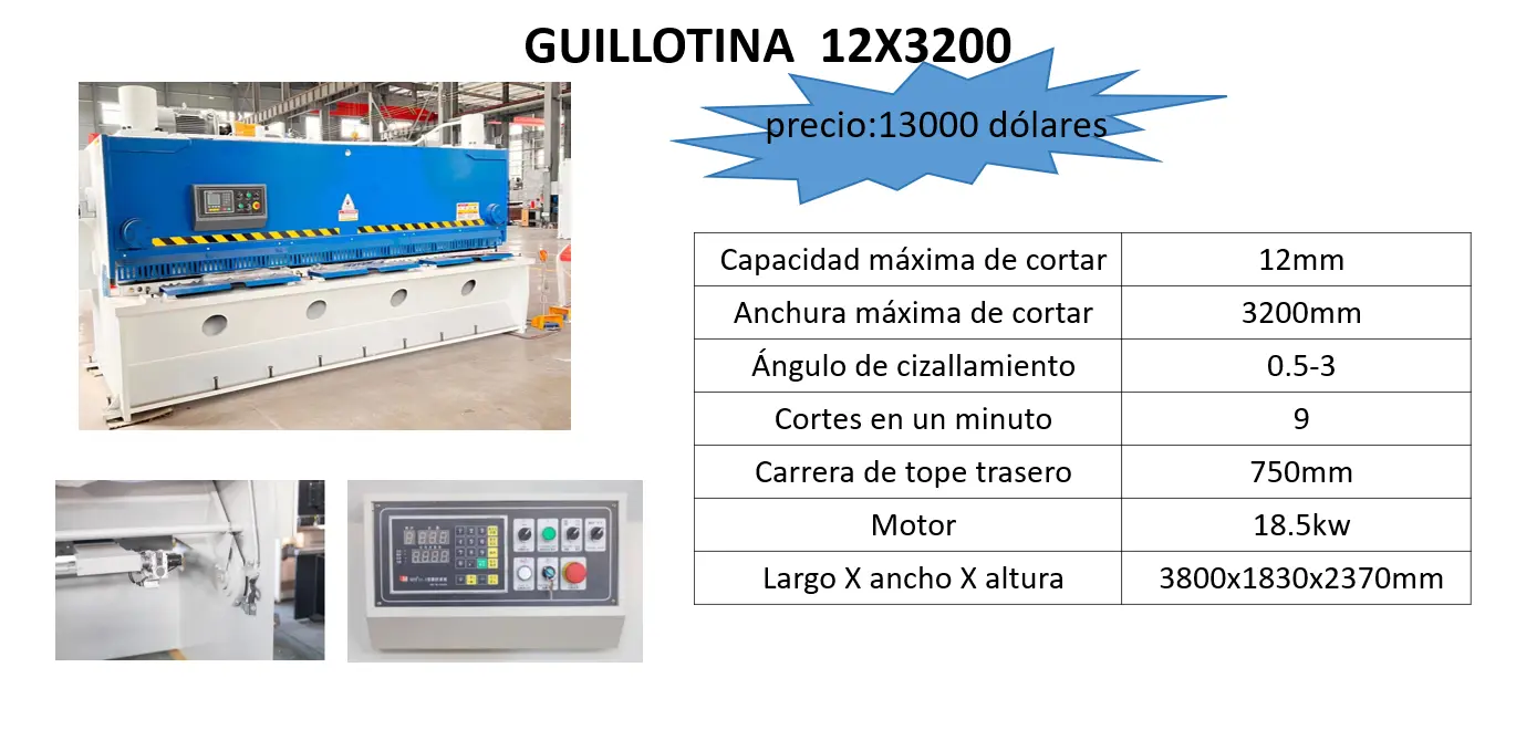 Cizalla guillotina 12x3200