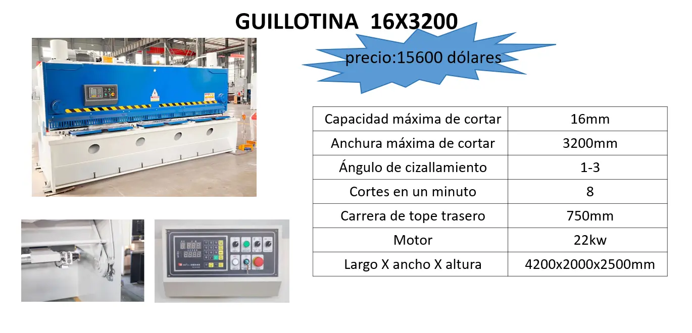 Cizalla guillotina 16x3200
