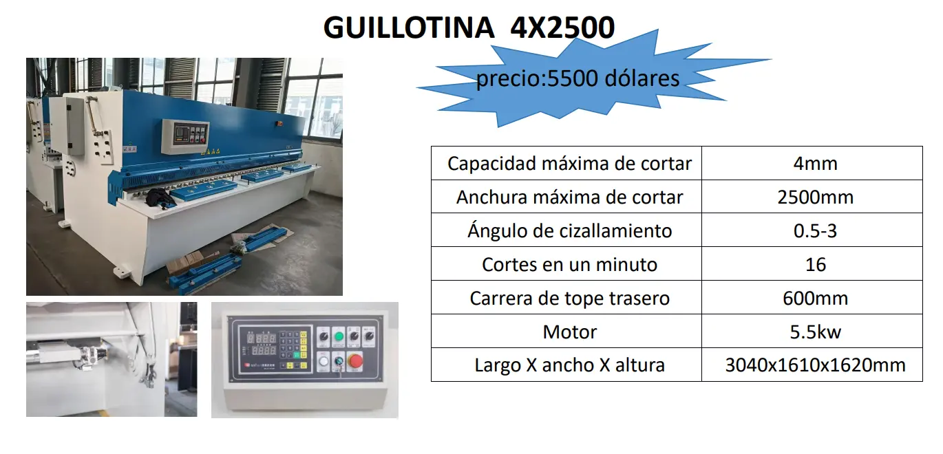 Cizalla guillotina 4x2500