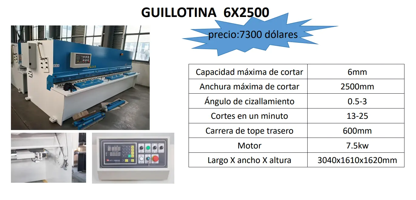 Cizalla guillotina 6x2500