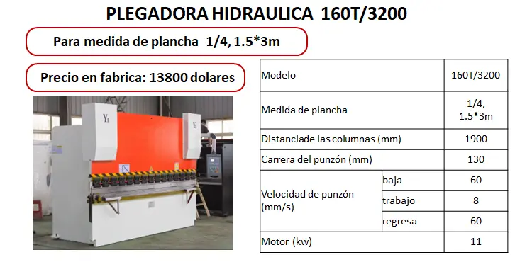 Plegadora Hidraulica 160T/3200