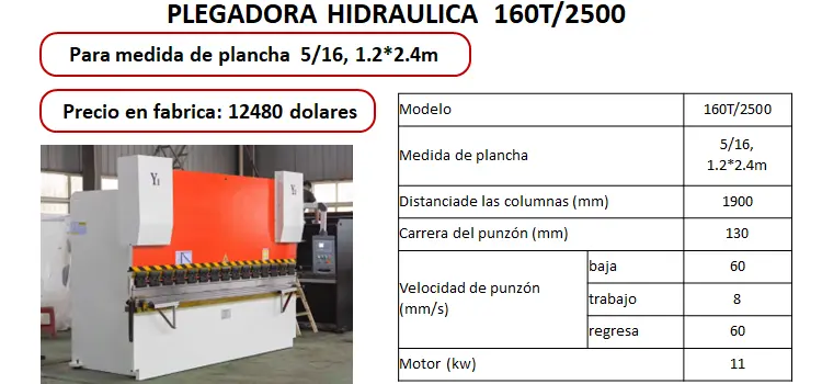 Plegadora Hidraulica 160T/2500
