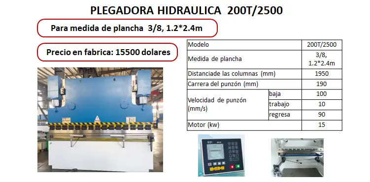 Plegadora Hidraulica 200T/2500