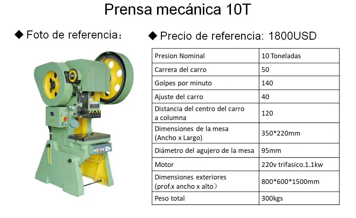 Prensa Mecánica 10T