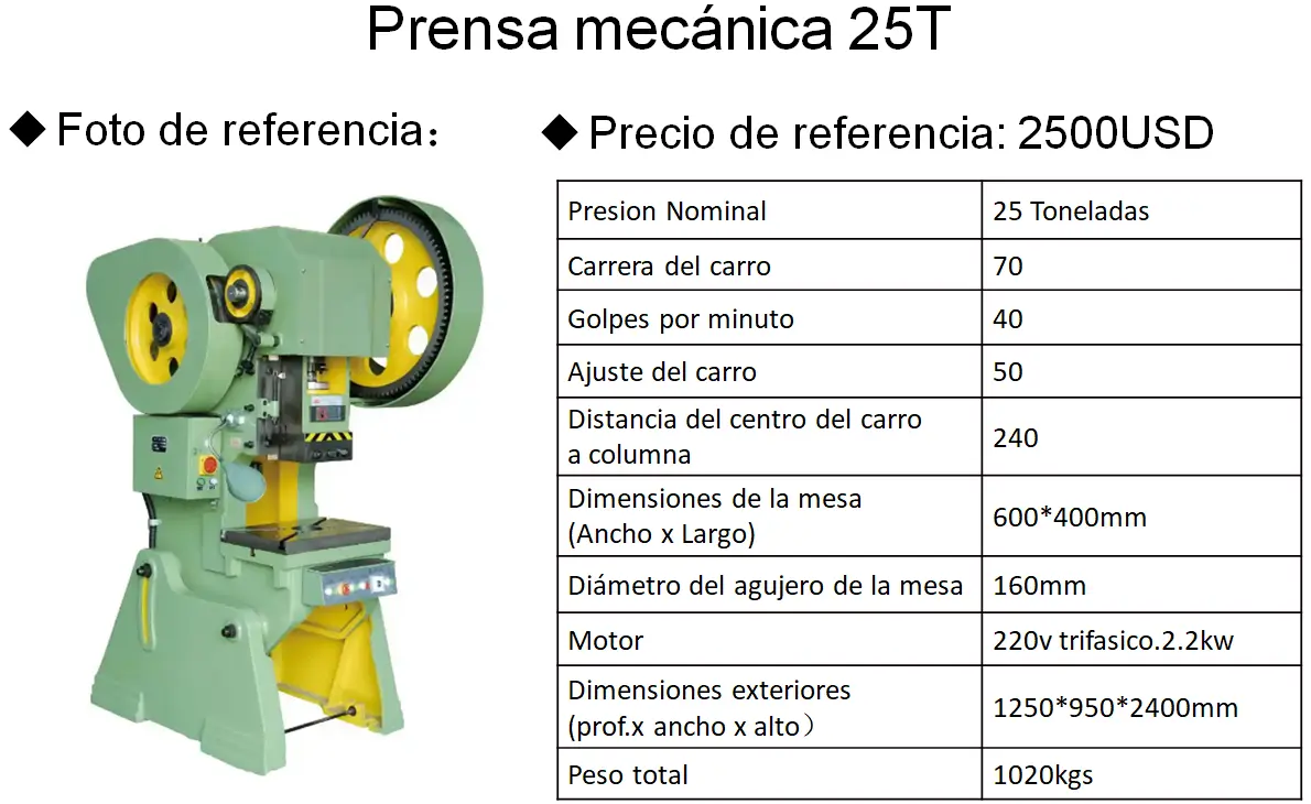 Prensa Mecánica 25T