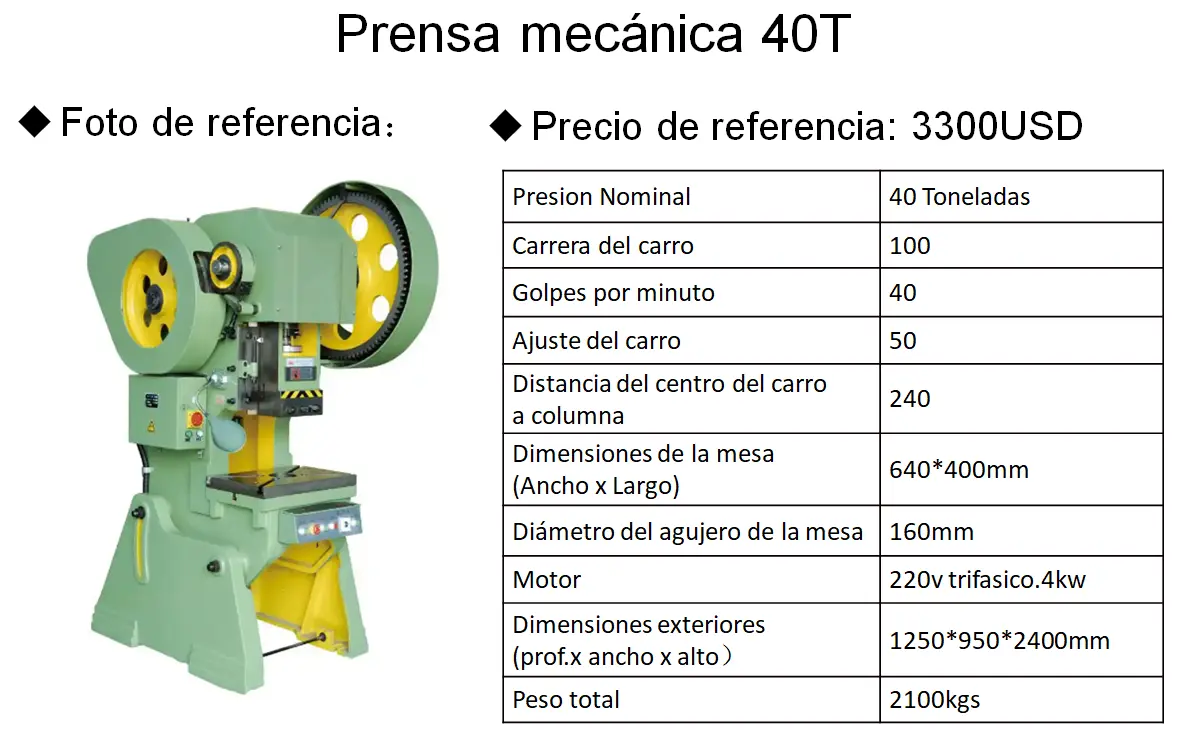 Prensa Mecánica 40T
