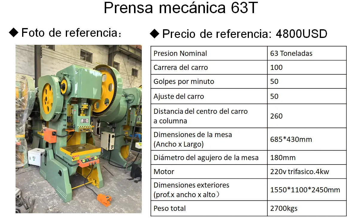 Prensa Mecánica 63T