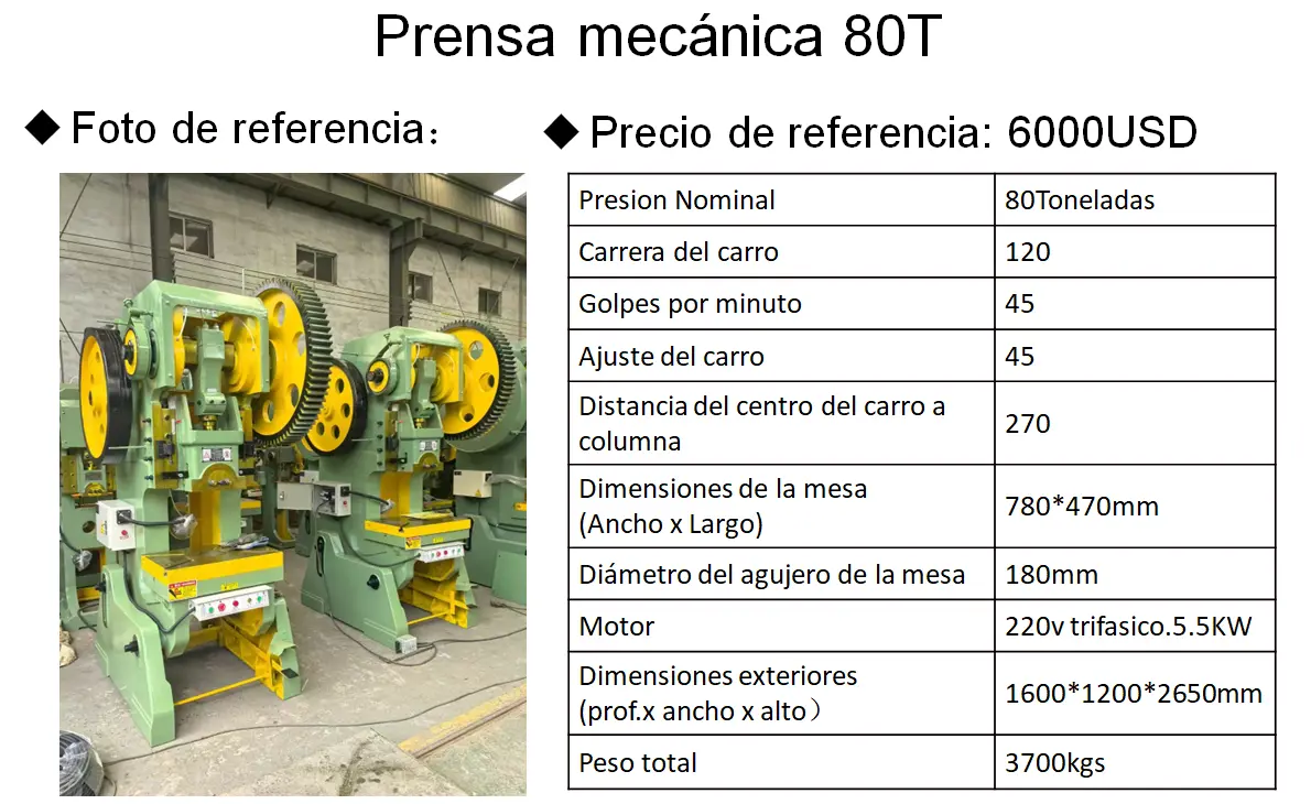 Prensa Mecánica 80T